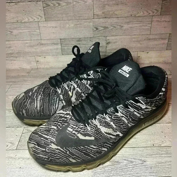 Nike Air Max 2016 Print Shoes Black White Reflective Zebra  Running Shoe-11 - Picture 2 of 9